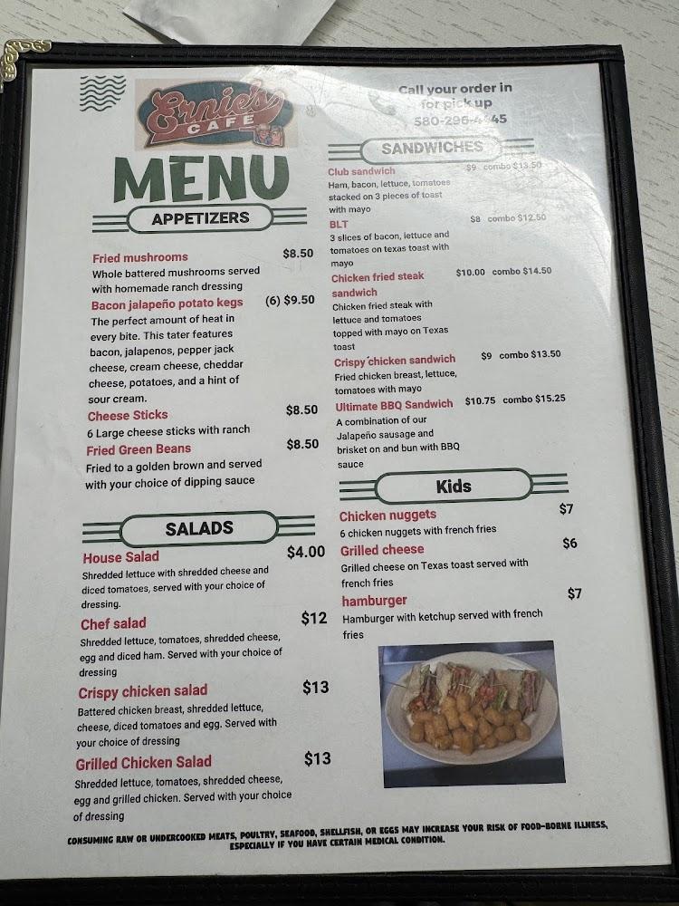 Ernie's Cafe Menu image 3